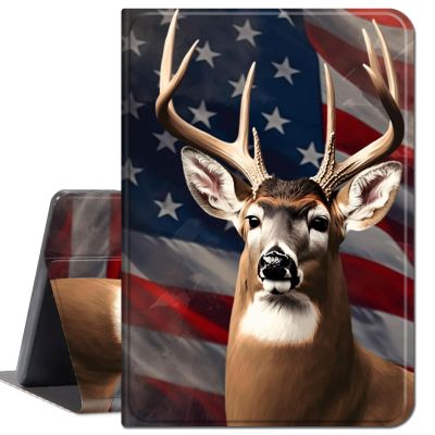 Case for 6.8" Kindle Paperwhite (11th Generation-2021) and Kindle Paperwhite Signature Edition,Slim Lightweight Smart Shell Stand Cover with Auto Wake/Sleep,American Flag Deer