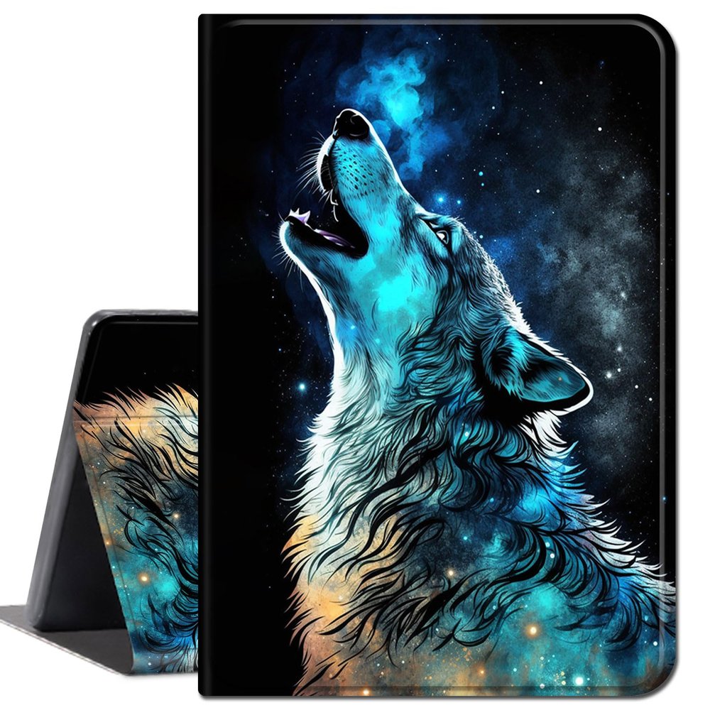 Case for 6.8" Kindle Paperwhite (11th Generation-2021) and Kindle Paperwhite Signature Edition,Slim Lightweight Smart Shell Stand Cover with Auto Wake/Sleep,Blue Wolf Howling
