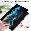 Case for 6.8" Kindle Paperwhite (11th Generation-2021) and Kindle Paperwhite Signature Edition,Slim Lightweight Smart Shell Stand Cover with Auto Wake/Sleep,Blue Wolf Howling view 3
