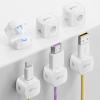 gliship 6-Pack Magnetic Cable Clips - Cell Phone Cord Holder for Nightstand, Mini Cube Cord Holder with 6 Extra Strong Adhesive Pads, USB Cable Magnetic Clip for Office Desk Home view 1