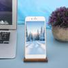 Akozon Premium Walnut DoubleSided Desktop Tablet PC Holder and Mobile Phone Stand in Nut Brown (Walnut) view 4