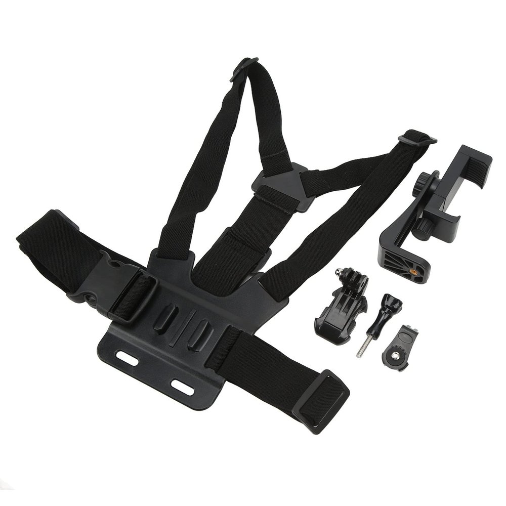 Chest Strap, Chest Strap Action Camera Chest Mount Adjustable Phone Holder for Non Hands Filming Cycling