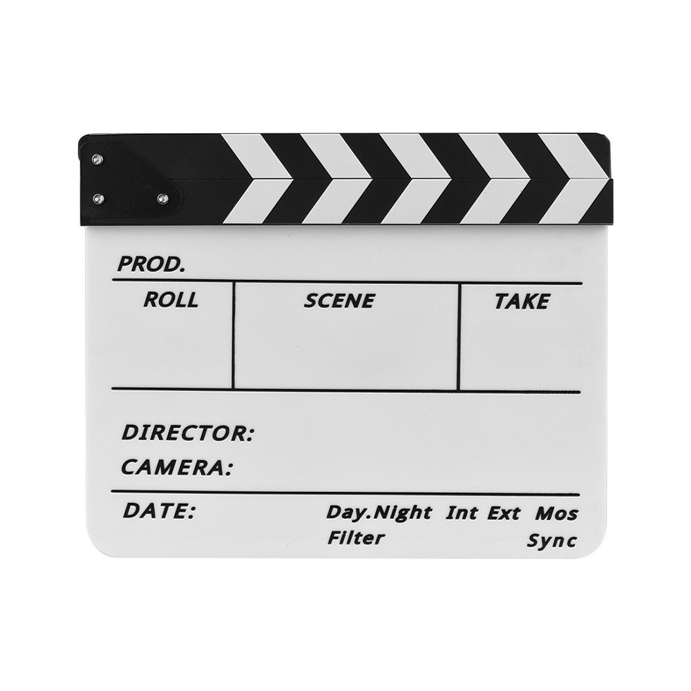 Board 11.8 x 9.6 Inch Professional Film Clapboard with Eraser & Marker Pen Compatible with Movie, TV, and Indie Production Sets
