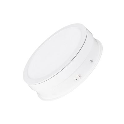 Electric Rotating Display Stand for Professional Photography Lighting, Remote Control LED Lights with Quiet Operation, High Load Capacity, Adjustable Height, Stable Display (White Acrylic)