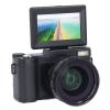 4K Digital Camera Auto Focus Anti Shake 48MP Vlogging Camera 32G Card 180 Degree Flip Screen 0.45X Wide Angle Macro Lens (Black) view 1