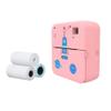 ZJchao 1080P Instant Print Camera Printer Thermal Label Printer with 10 Cartoon Photo Frames for Office and Home (Pink) view 1