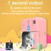 ZJchao 1080P Instant Print Camera Printer Thermal Label Printer with 10 Cartoon Photo Frames for Office and Home (Pink) view 2