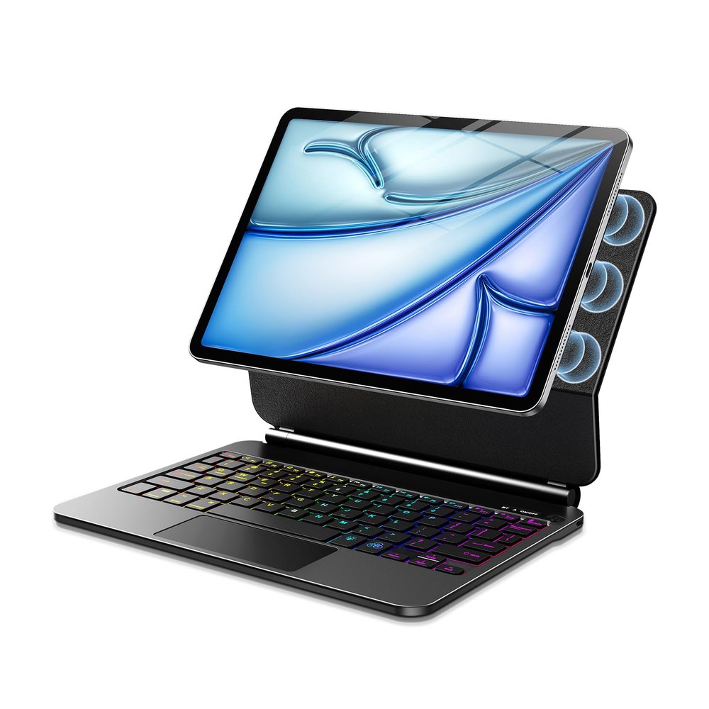 ALIWLHOF Black Keyboard Case for iPad 11th Generation 2024 Magic-Style Magnetic Keyboard Case with Multi-Touch Trackpad Compatible with iPad 11 inch 11th Gen (Black)