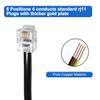 Long Telephone Extension Cord 100 FT, Black, Phone Cable Wire with Standard RJ11 Plug, 1 Phone Line Splitter, 1 in-line Coupler and 65 Cable Clips for Telephone Calling Communication view 3