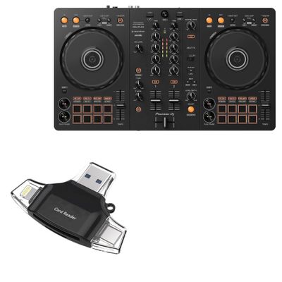 BoxWave Smart Gadget Compatible with Pioneer DJ DDJ-FLX4 - AllReader SD Card Reader, microSD Card Reader SD Compact USB - Jet Black