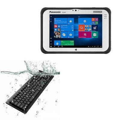 BoxWave Keyboard Compatible with Panasonic Toughpad FZ-M1 MK3 (7 in) - AquaProof USB Keyboard, Washable Waterproof Water Resistant - Jet Black