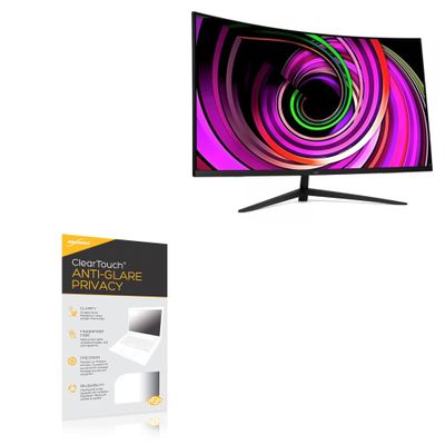 BoxWave Screen Protector Compatible with Crossover Overpower 32GP165C Monitor (32 in) - ClearTouch Anti-Glare Privacy (2-Pack), Privacy Screen Protector Flexible Film Anti-Glare