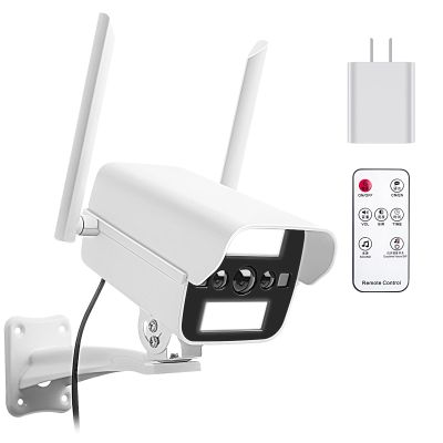 onovatpol Fake Security Camera with Motion Sensor Light&Audio& Sound&Doorbell for Outdoor, Decoy Simulated Dummy Surveillance Cameras for Inside, IP54, Warning Sticker Included (Power Adapter)