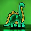 Elumina Decor - Dinosaur Infinity Mirror Night Light - LED Dinosaur Nightlight for Kids - USB-Powered with Dimmer Switch - 3D LED Infinity Light - Bedroom Decor for Boys, Girls & Teens - 12" x 13" view 1