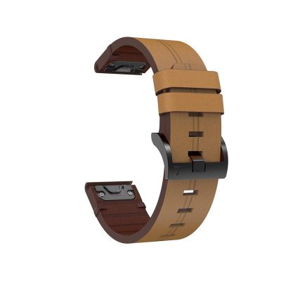 26mm 22mm 20mm Watchbands For Garmin Fenix8/7x/6x/7s/6s Quick Fit strap For Fenix7/6/Enduro3/MARQ series leather strap(Light Brown,26mm)