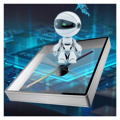 3D Hologram fan,3D Hologram Projector, 3d Hologram Projectors Led Scrolling Sign Support Video/Image Shell Holographic HD Advertising Light With 8GB Card for Halloween,Bar,Casino,Party,Events(Gray she