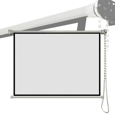 BERWDUXA Manual Pull Down Projector Screen 40" 50" 60" 16:9 4:3 Roll Retractable Movie Screen 4K HD Ceiling Wall Mount Projection Screen(16:9,40")