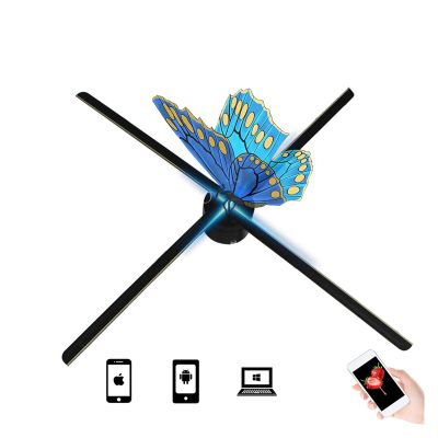 3D Hologram fan,3D Hologram Projector, 3D Holographic Projector Light Upgraded 638Leds Wifi Hologram Player LED Display Fan Advertising Light APP Control Logo for Halloween,Bar,Casino,Party,Events