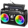 PRUNUS 750 AM FM Radio Portable with Bluetooth Dual Speakers, USB/TF Card Playback, USB-C/Solar Rechargeable Radios, Bluetooth Radio, Transistor Radios Portable AM FM view 1