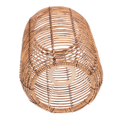 QUMIIRITY Woven Pendant Light Shade Retro Imitation Rattan Lamp Cover for Home Decor Easy to Install Hanging Ceiling Light Fixture Unique Vintage Style for Hotels Bars and Restaurants