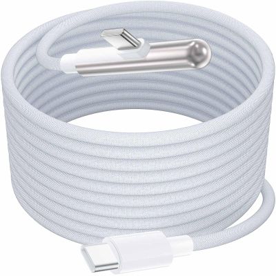 240W USB-C to USB C Cable for MacBook/iPad/iPhone 17 16 15 Pro Max, 16.4ft Right-Angle Type C Woven Charge Cable, PD Ultra-Fast Charging Type C Charger Adapter Cord for Samsung S25 S24 S23 S22 Laptop