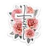 3PCs Faith Cross Flower Sticker, Christian Sticker, Religious Scripture Vinyl Waterproof Spiritual Stickers for Laptop Water Bottle Notebook Tumbler Journal, Faith Decals Gifts for Him Her (3 Inches) view 1