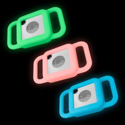 Geiomoo Silicone Case for Tile Mate 2024, 2022, 2020, Cover for Tracker Anti-Scratch, Holder Protect Finder Tag for Dog, Cat, Pets, Kids (Luminous Green+Pink+Blue)