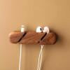 Black Walnut Wood Cable Organizer, Premium Desk Cord Management, Adhesive Wooden Cable Clips for Desk, Home, Office, Car  Holder for Phone Charger, Earbuds, USB Cords (Walnut Wood, M) view 1