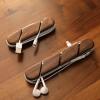 Black Walnut Wood Cable Organizer, Premium Desk Cord Management, Adhesive Wooden Cable Clips for Desk, Home, Office, Car  Holder for Phone Charger, Earbuds, USB Cords (Walnut Wood, M) view 3