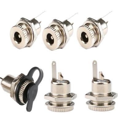 DC-099 5.5 x 2.1mm DC Power Female Socket Jack Panel Mount Connector 5.5 * 2.1mm Metal DC Jack Adapter and Waterproof Cap(with Waterproof Cap,5PCS)