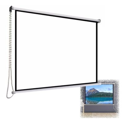 BERWDUXA 60 72inch HD Projector Screen Manual Pull Down, Movie Screen 16:9 4:3, Retractable Wall Ceiling Mount Projection Screen, Light Resistant(40"(16:9))