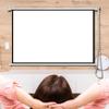BERWDUXA Roll Projector Screen 60" 72" Manual Pull Down HD Movie Screen, Self-Locking, Wall Mount Projector Curtain 16:9 Format, Wrinkle Free(4:3,30in) view 2