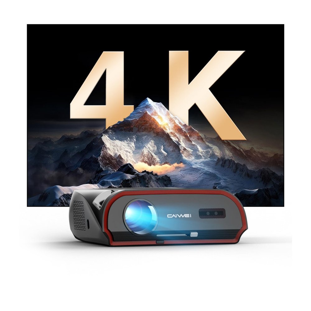 Daytime 4K Smart Projector 1800 ANSI Ultra Bright, Android TV 11.0 Home Theater Projector with WiFi6 and Bluetooth, HDMI, USB, WLAN, Ceiling Mount for Games Consoles, Business, Artwork, Golf Simulator