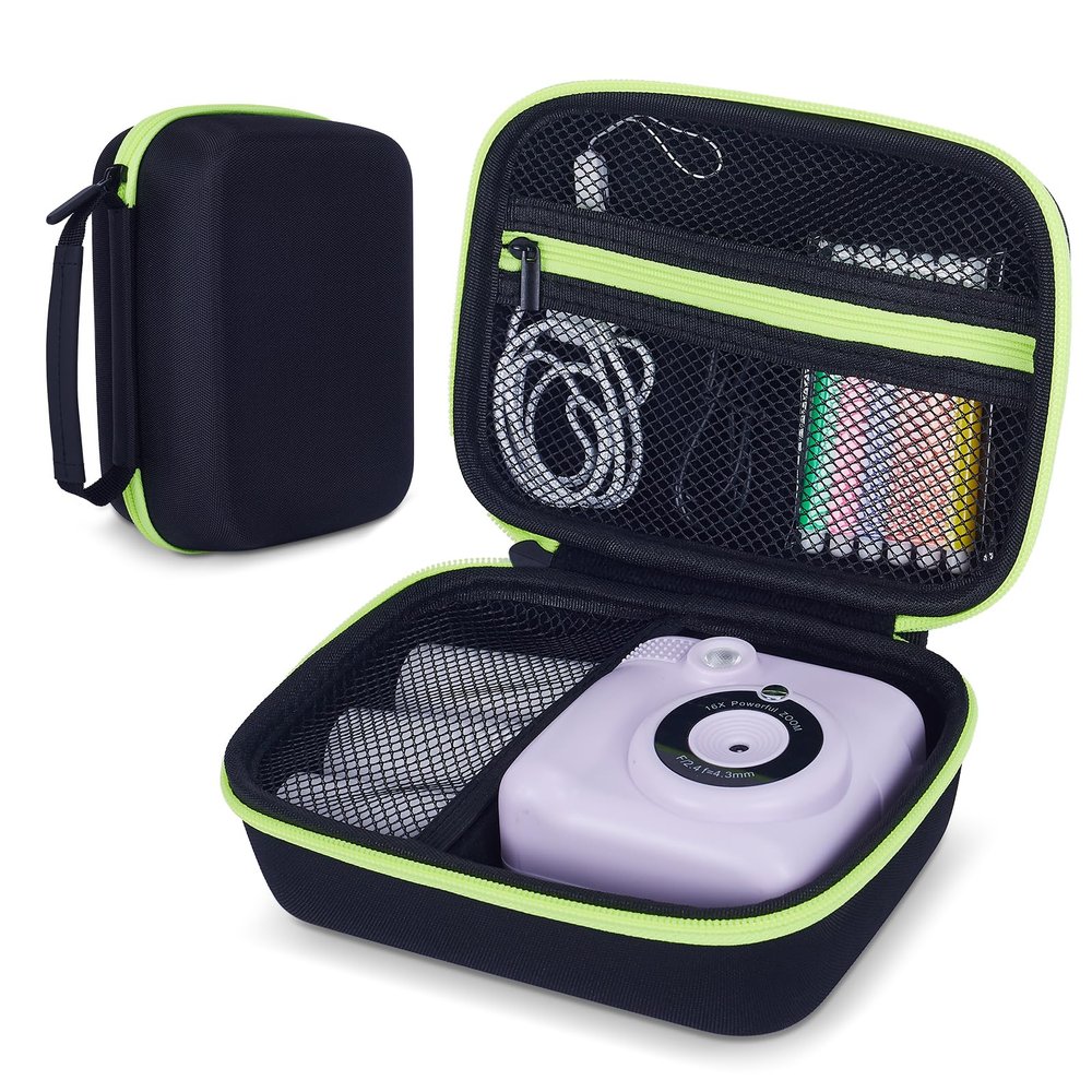 Hikkon Camera Case Compatible for ESOXOFFORE/Upgrade/Dylanto/Yehtta/HiMont/CAMCLID Kids Instant Print Camera Toy,Portable Digital Camera Storage Holder Organizer Bag (Case Only) - Black