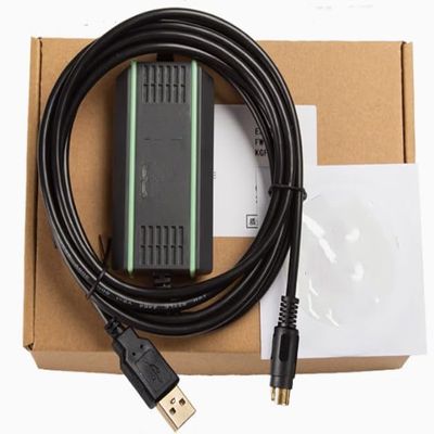 asjsiming FX-USB-AW for PLC Programming Cable Communication Cable FX3U 3G PLC Download Cable Data Cable Gold-Plated High-Speed Electromagnetic Isolation Model FT232RL Chip Black 3 Meters