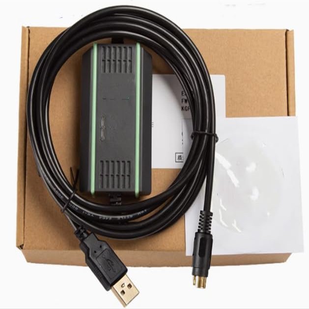 asjsiming FX-USB-AW for PLC Programming Cable Communication Cable FX3U 3G PLC Download Cable Data Cable Gold-Plated High-Speed Electromagnetic Isolation Model FT232RL Chip Black 3 Meters