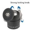 Tripod Ball Head, Flexible Aluminum Alloy 1/4in Thread Panoramic Ball Head for Fill Light for Phone view 3