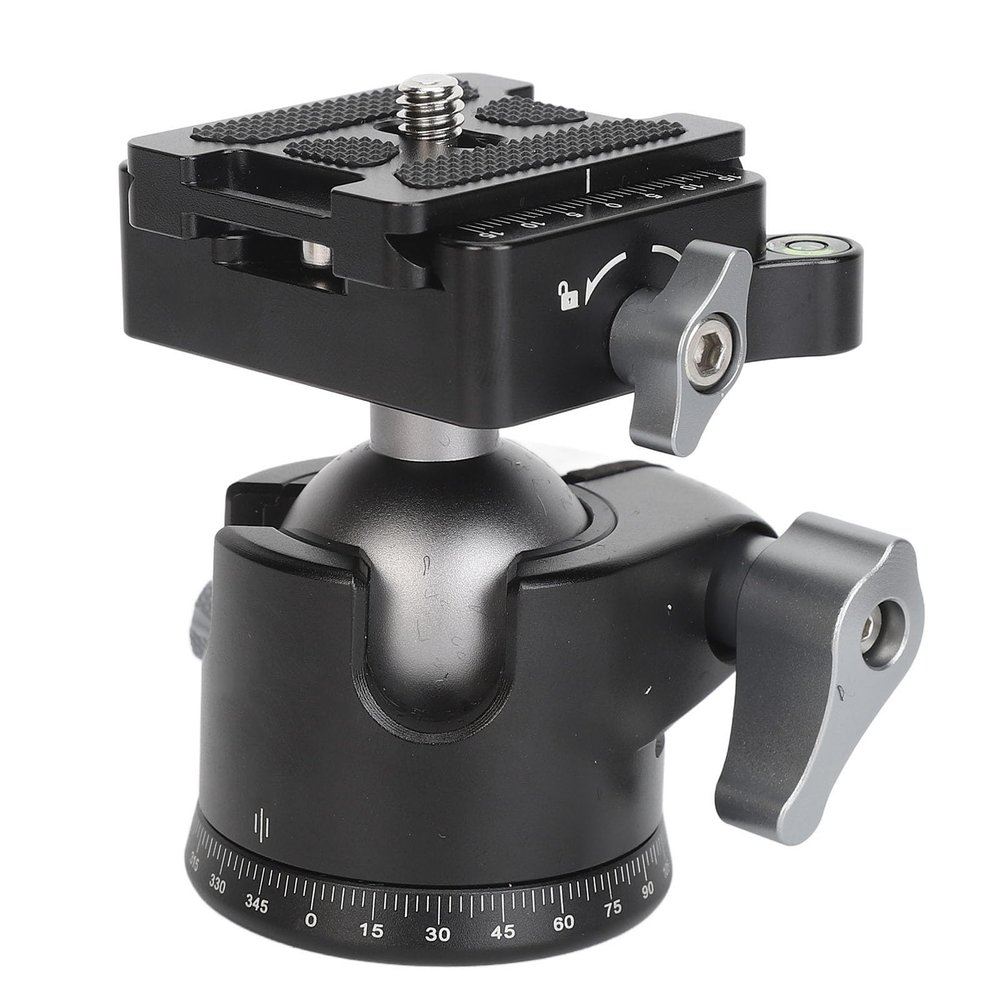 360 Rotatable Tripod Ball Head, 8kg Load Bearing 32mm Aluminium 3/8 Inch Screw Hole Tripod Ball Head for Camera