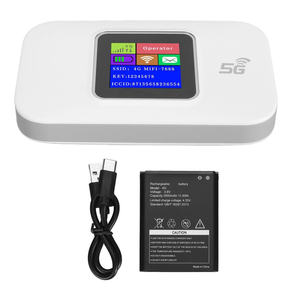 4G LTE Portable, Portable Router 300Mbps USB Powered Security Encryption High Speed for Phones