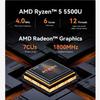 Beelink EQR5 Mini PC, AMD Ryzen 5 5500U(6C/12T, Up to 4.0GHz), Mini Computer 16G DDR4 RAM 500GB NVMe PCIe3.0x4 SSD, Micro PC 4K@60Hz Dual Display Dual HDMI/WiFi6/BT5.2/1000Mbps view 4