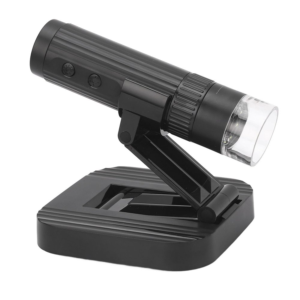 Portable Microscope, Simple Microscope Maintenance Testing Tools 50X to 1000X Folding with 8 LED Lights for Minerals