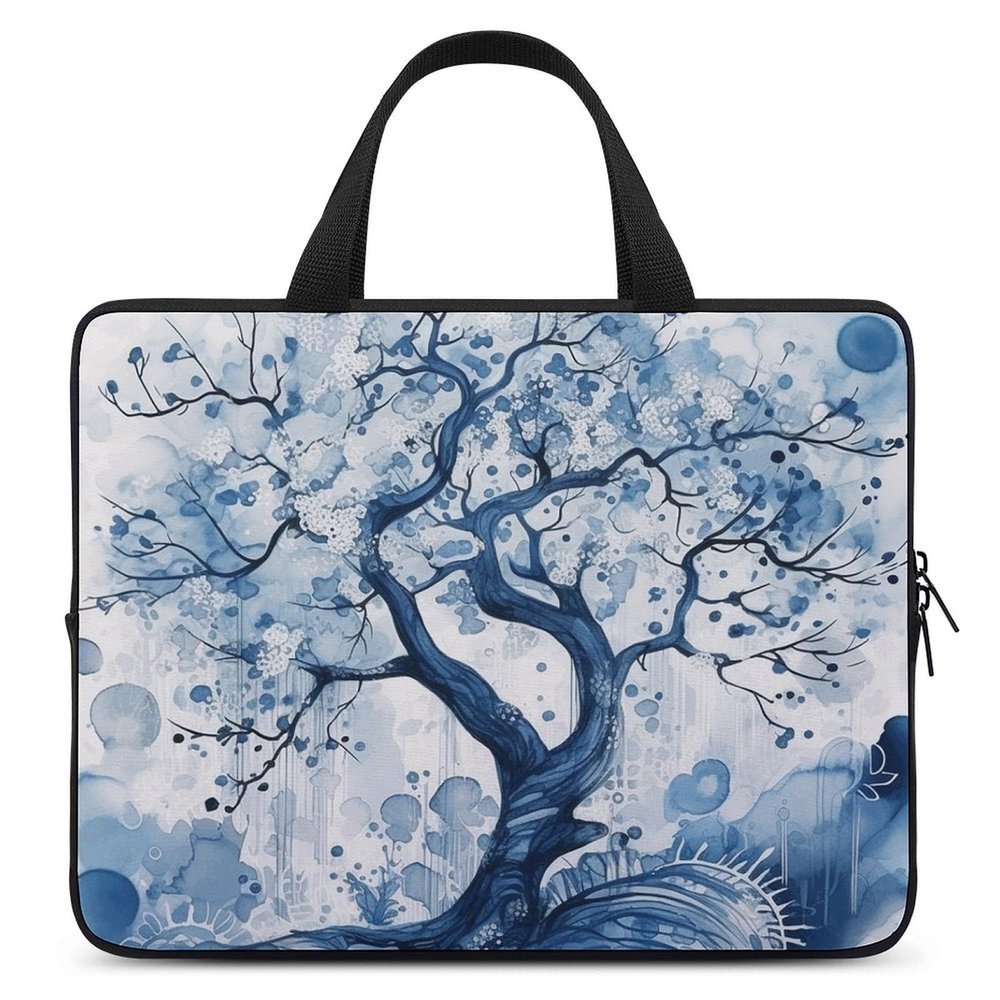 Laptop Case Sleeve 17inch Shockproof Laptop Case Blue Tree Pattern Laptop Sleeve Carrying Case