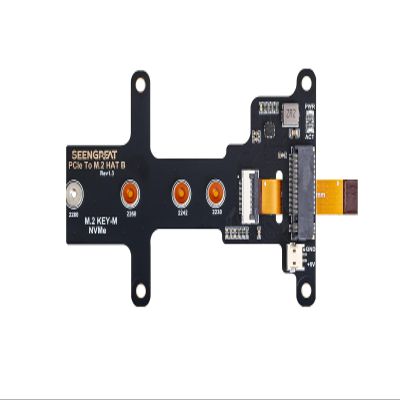 Xicoolee PCIe to M.2 HAT B Adapter Board - Raspberry Pi 5 Compatible, Supports NVMe SSD Booting, Gen2 & Gen3, M.2 M Key SSD Sizes 2230/2242/2260/2280, Enhanced Airflow & Power Indicators