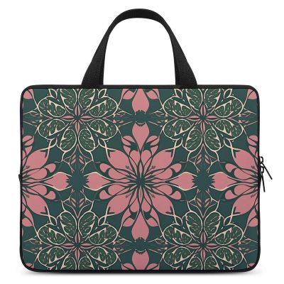 Laptop Case Sleeve 17inch Shockproof Laptop Case Peach and Green Pattern Laptop Sleeve Carrying Case