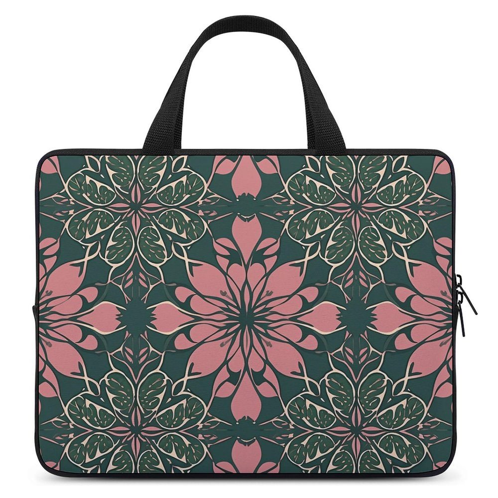 Laptop Case Sleeve 17inch Shockproof Laptop Case Peach and Green Pattern Laptop Sleeve Carrying Case