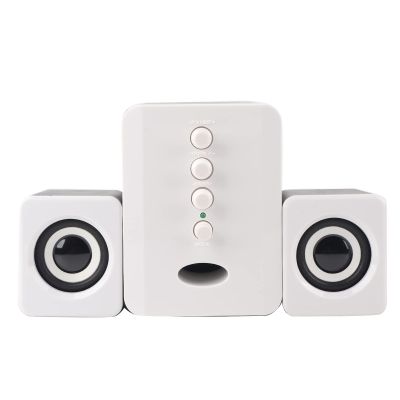 Gavigain Multimedia Speaker System, Mini USB 2.1 Wired Combination Speaker Bass Music Player Subwoofer Pc Stereo Speakers for Music, Movies, Gaming, and Multimedia Computer Laptops (Black White)
