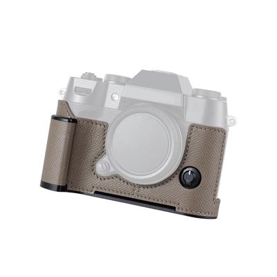 SIUTATDSH Camera Half Case,Compatible with Fujifilm Fuji X-T50 XT50,Vintage Metal Genuine Leather Instant Camera Protective Cases Stylish Portable Shockproof (Gray)