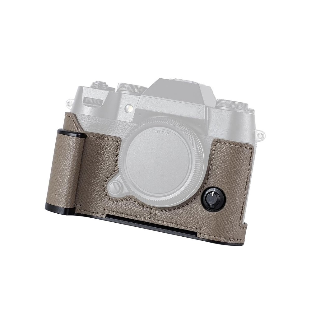 SIUTATDSH Camera Half Case,Compatible with Fujifilm Fuji X-T50 XT50,Vintage Metal Genuine Leather Instant Camera Protective Cases Stylish Portable Shockproof (Gray)