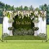 10 * 8ft Mr & Mrs Backdrop for Wedding Arch Flower White Curtain Floral Grass Wall Bridal Shower Photography Background Bride and Groom Ceremony Banner Studio Props view 3