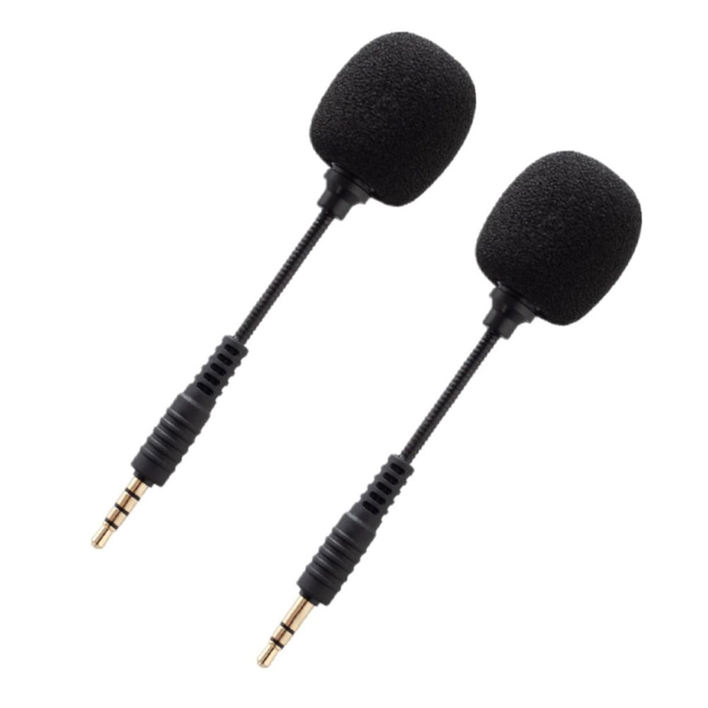 CONGARTENO 2pcs Bendable Mini Microphone Set for Phone and Tablet Portable Denoise Mic with High Sound Quality for Streaming Vlogging and Live Performance Black